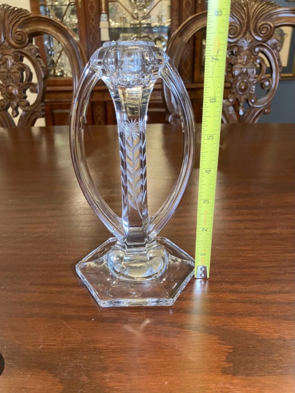 Fostoria American Clear Crystal Candlestick Holder - Elegant Glass Home Accent